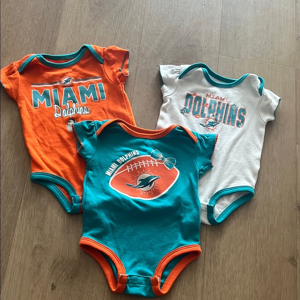 Miami Dolphins Kids One Piece Set - Orange, Teal, White you can bundle anything